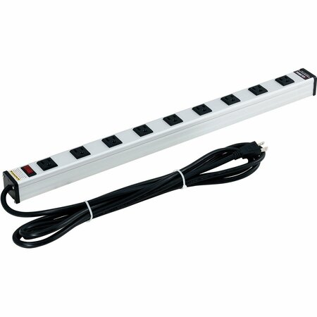 GLOBAL INDUSTRIAL Surge Protected Power Strip, 9 Outlets, 15A, 450 Joules, 15ft Cord 812418